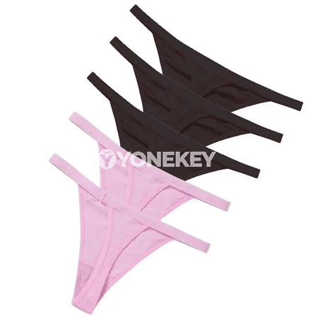 Zenanlar üçin 5 sany tikinli inçe ýokary elastik G-string içki eşik
