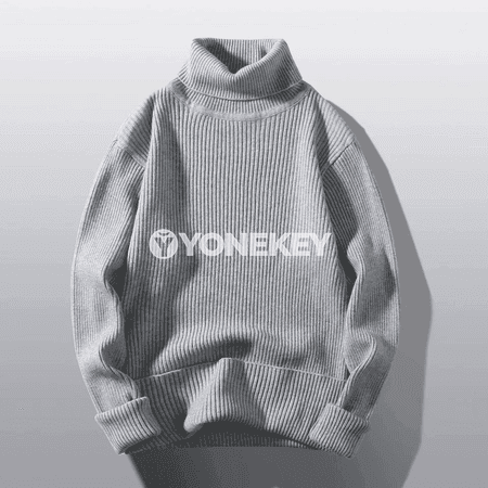 Erkekler üçin ýyly boýy ýokary switer, güýz-gyş üçin turtlenek