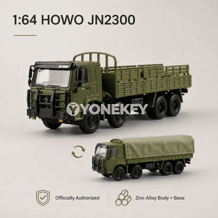 HOWO JN2300 metal ýük awtoulag modeli, 1:64, kolleksiýa üçin