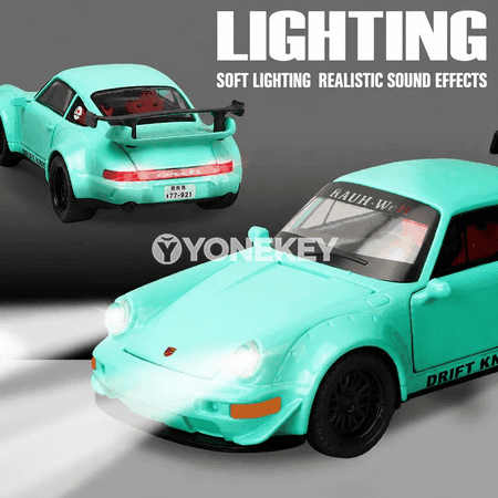 Porsche 964 1:32 metal model awtoulag, sesli we yşykly