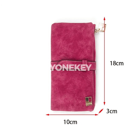 Zenanlar üçin uzyn multi-kartaly deri gapjyk, kross-begli clutch