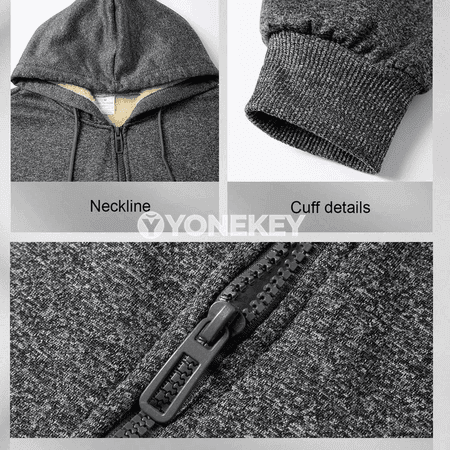 Erkekler üçin ýyly kapüşonly zipli hudy, içi ýüňli amatly model