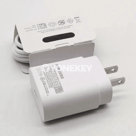 Samsung üçin 25W çalt zarýad beriji adapter, Type-C kabel bilen