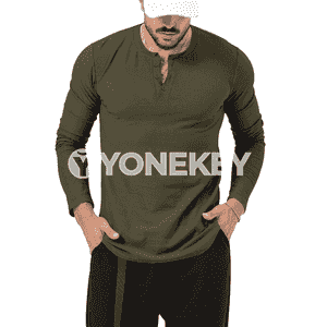 Erkekler üçin niýetlenilen uzyn ýeňli köýnek.