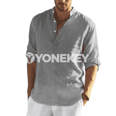 Erkekler üçin niýetlenilen owadan we gysga ýeňli köýnek.