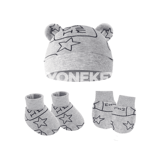 Ýaňy doglan çagalar üçin komplekt şapka+ellik+jorap