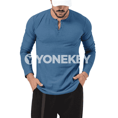Erkekler üçin niýetlenilen uzyn ýeňli köýnek.