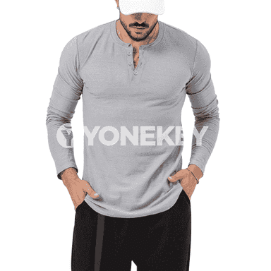 Erkekler üçin niýetlenilen uzyn ýeňli köýnek.