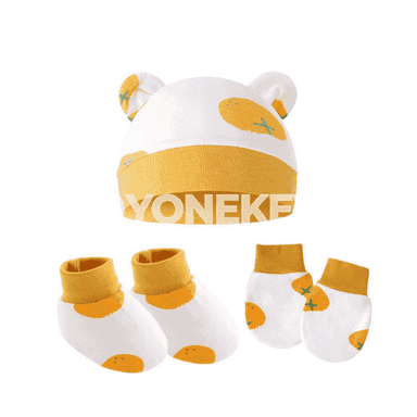 Ýaňy doglan çagalar üçin komplekt şapka+ellik+jorap