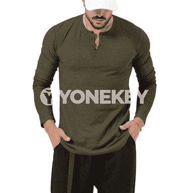 Erkekler üçin niýetlenilen uzyn ýeňli köýnek.