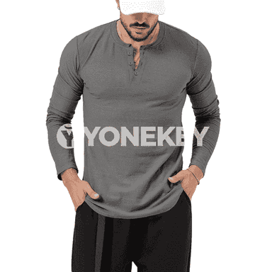 Erkekler üçin niýetlenilen uzyn ýeňli köýnek.