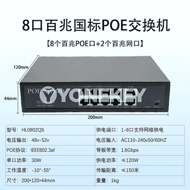 10 portly doly gigabit POE  kommutator