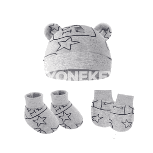 Ýaňy doglan çagalar üçin komplekt şapka+ellik+jorap