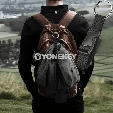 Syýahat üçin göterip bolýan gara neýlon goş torbasy, berk tokaly