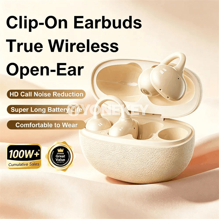 Bluetooth simsiz klip nauşnikleri, HiFi stereo, ýeňil we amatly