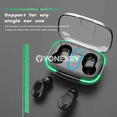 Y90 TWS simsiz Bluetooth nauşnikler, su geçirmeýän, güýçli bass