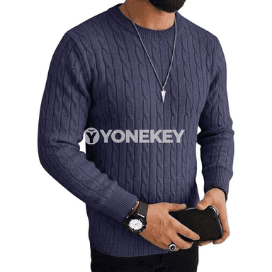 Erkekler üçin güýzki uzyn ýeňli örme switer, ýyly casual jumper
