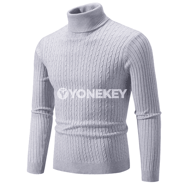Erkekler üçin ýyly beýik ýakaly örme switer