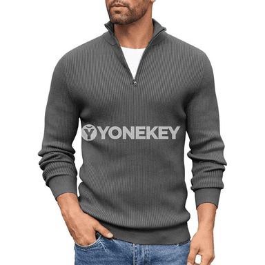 Erkekler üçin ýyly zipli turtleneck köýnek, gyş üçin ýeňil jumper