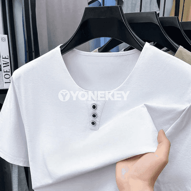 Erkekler üçin ýeňil, dem alýan slim fit henli futbolka