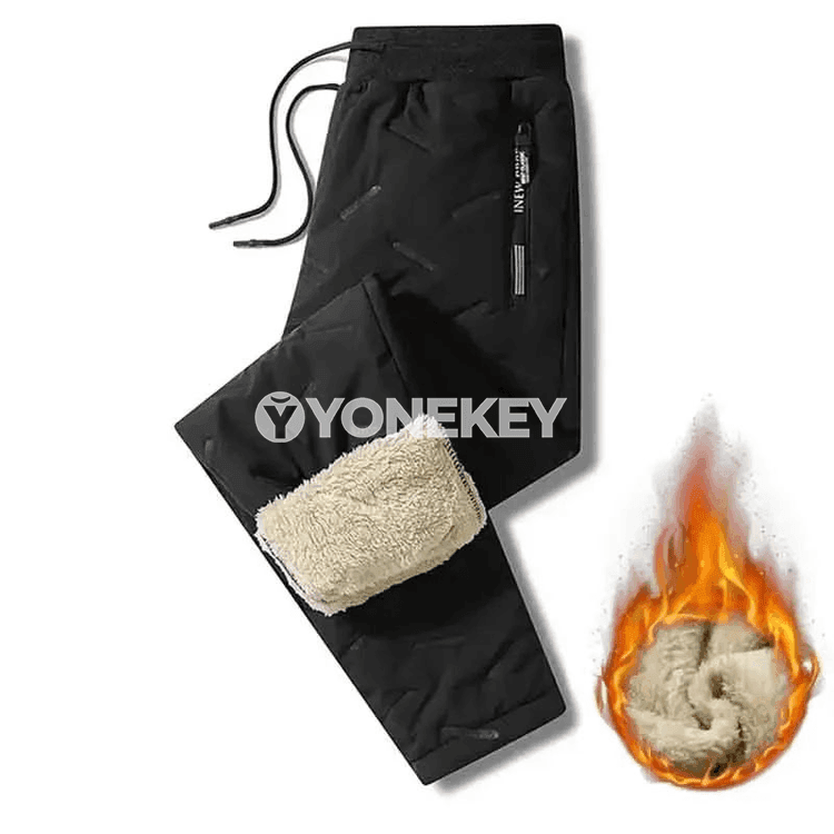 Erkekler üçin ýyly fleece gyş jalbarlar, ýyly we amatly gündelik model