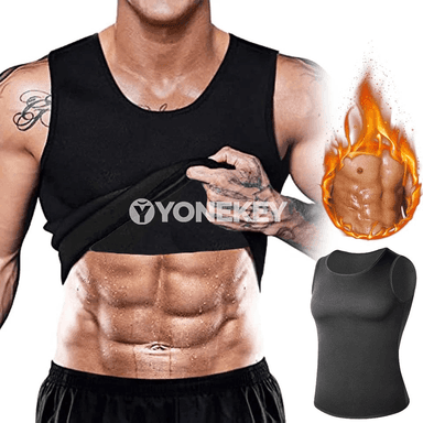 Erkekler üçin sauna görnüşli beden şekillendiriji sport köýnegi