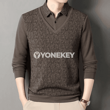 Erkekler üçin ýyly fleece trikotaž switer, güýz-gyş üçin