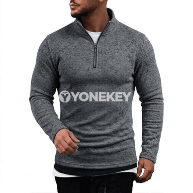 Erkekler üçin ýyly stend-gullukly zipli swetşot jaket