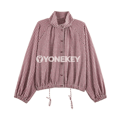 Zenanlar üçin öýli-ýolly ekrini bar bolan zolakly ýyly jaket