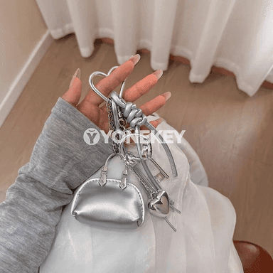 Mini sumka bezegi zynjyrly açarhalka, PU deri