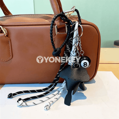 Örgüli halyly sumka üçin bezeg açar halkasy, pil görnüşli medaljon