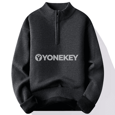 Erkekler üçin ýyly ziperli switer, gündelik trikotaž pulower