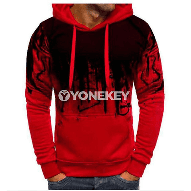 Erkekler üçin gradient çaply rahat kapýuşonly switer