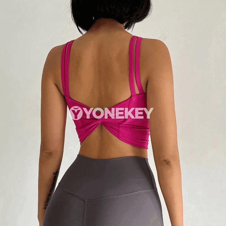 Aýallar üçin sport bra, ýoga we fitnes üçin rahat top