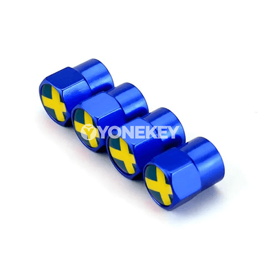 Awtoulag teker klapan gapaklary 4 bölek, Swediýa baýdakly, uniwersal