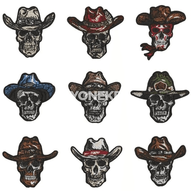 9 sany western keşdep patchy, penjek we sumka üçin bezeg