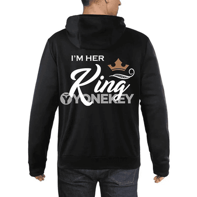 Jübütler üçin güýz-gyş hoodie: KING / QUEEN çaply rahat model