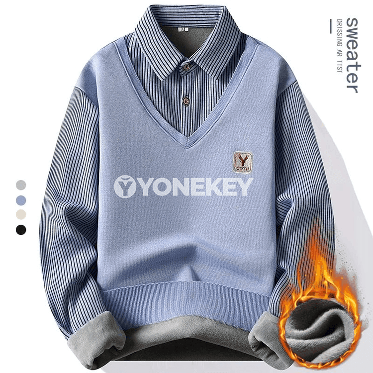 Erkekler üçin ýyly polo köýnek, uzyn ýeňli, gündelik we rahat stil