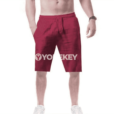 Erkekler üçin ýeňil çalt gurap bilýän sport şortlary, jübülü, ýaz-tomus