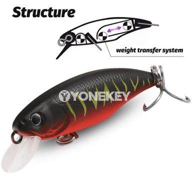 Çümýän minnow bait 4.5g, 5.3 sm, güýçli ulgamly balykçyk bait