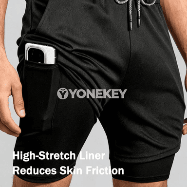 Erkekler üçin 2-in-1 sport toplumy, ýeňil we amatly tälim eşigi