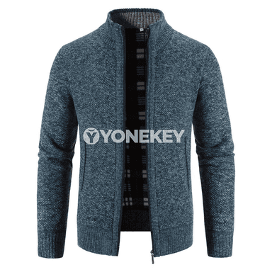 Erkekler üçin ýyly fleece penjek, fermuarly kardigan, güýz-gyş üçin amatly