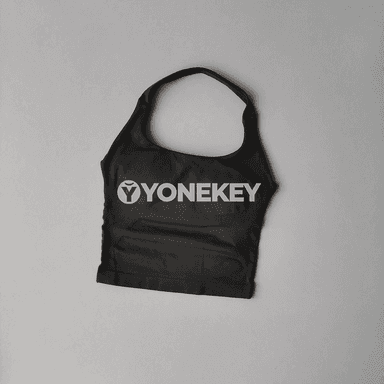 Halterli sport bra topy, naýlon, orta goldawly, dem alýan
