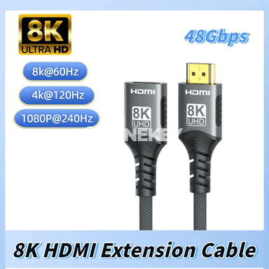 HDMI 2.1 giňeldiji kabel, 8K 60Hz, 1m/2m, Male-Female