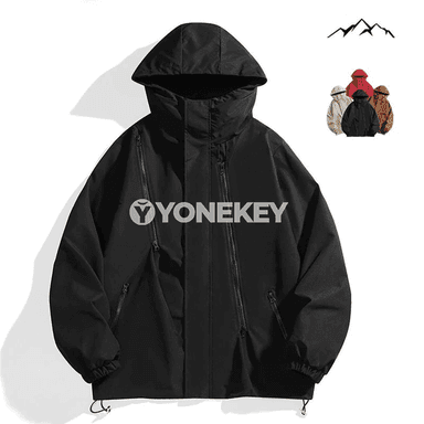 Erkekler üçin ýengil suw geçirmeýän kapýuşonly softshell jaket