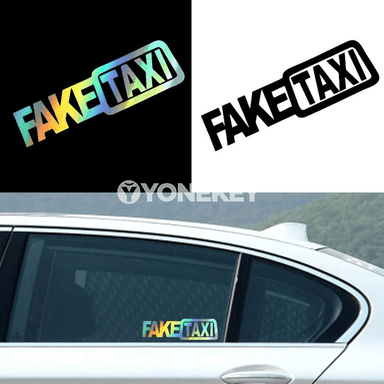 FAKE TAXI awtoulag stikeri 20x5.6 sm, universal dekor decal