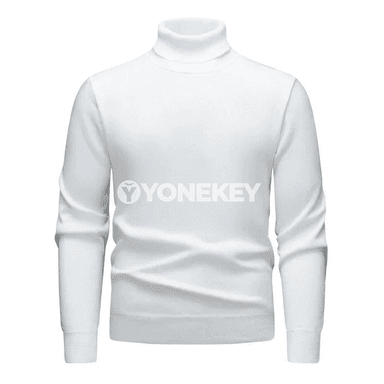 Erkekler üçin ýyly trikotaž golfikli switer, slim fit