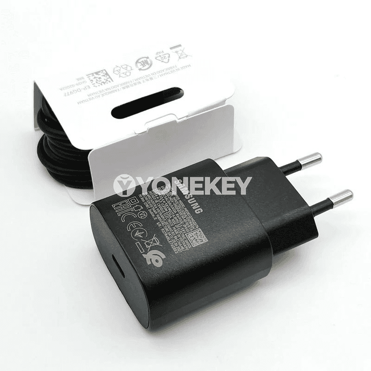 Samsung 25W çalt zarýad beriji adapter, Galaxy üçin Type-C kabel bilen