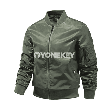 Erkekler üçin bomber jaket, ýeňil we döwrebap daşky eşik