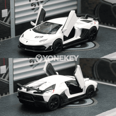 Lamborghini Aventador SVJ63 metal model awtoulag, 1:43, çekip oýnamak üçin